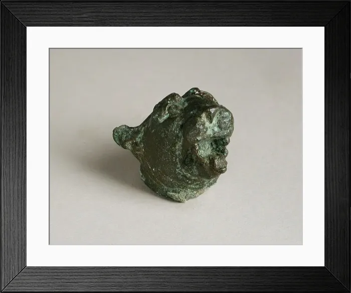 Framed Print : Feline Head Figurine, Roman Period (100-400 CE) or later. Creator: Unknown Framed Print : Feline Head Figurine, Roman Period (100-400 CE) or later. Creator: Unknown