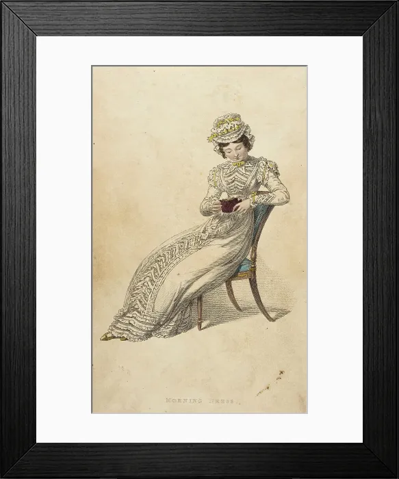 Framed Print : Fashion Plate (Morning Dress), 1823. Creator: Rudolph Ackermann Framed Print : Fashion Plate (Morning Dress), 1823. Creator: Rudolph Ackermann