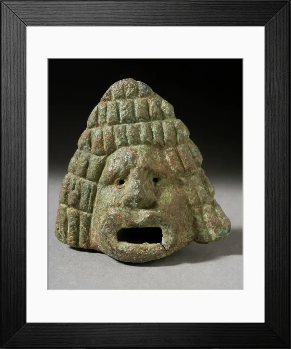 Framed Print : Figurine of a Theater Mask (?), Roman Period (30 BCE-395 CE). Creator: Unknown Framed Print : Figurine of a Theater Mask (?), Roman Period (30 BCE-395 CE). Creator: Unknown