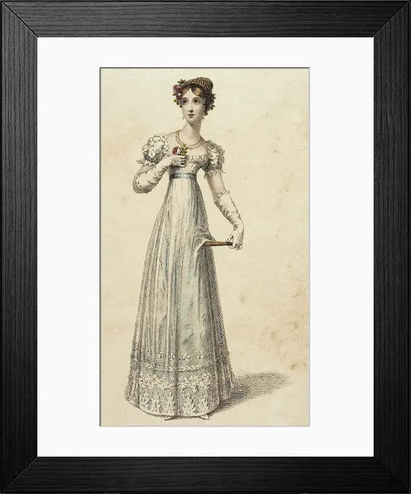 Framed Print : Fashion Plate (Full Dress), 1823. Creator: Rudolph Ackermann Framed Print : Fashion Plate (Full Dress), 1823. Creator: Rudolph Ackermann