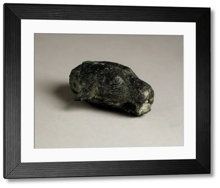 Framed Print : Feline Head Figurine, Roman Period (30 BCE-395 CE) or later. Creator: Unknown Framed Print : Feline Head Figurine, Roman Period (30 BCE-395 CE) or later. Creator: Unknown