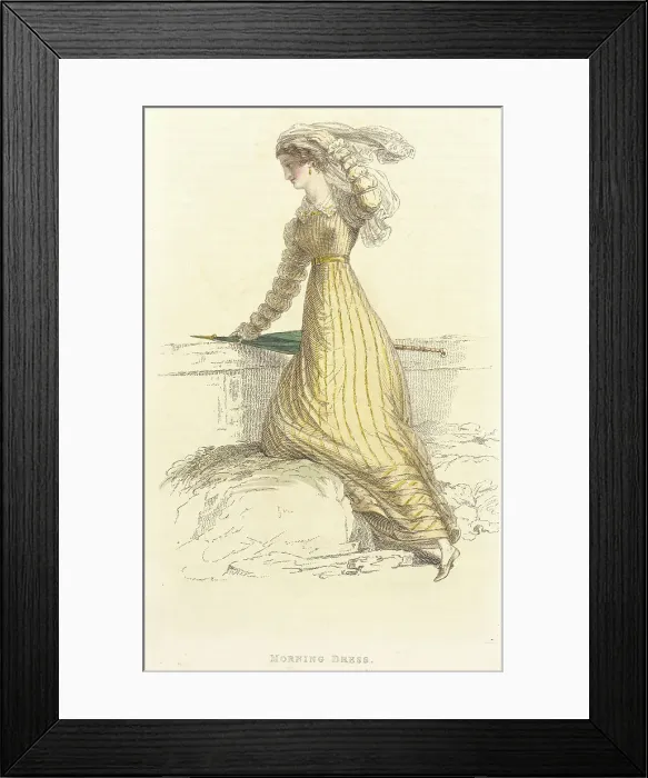 Framed Print : Fashion Plate (Morning Dress), 1824. Creator: Rudolph Ackermann Framed Print : Fashion Plate (Morning Dress), 1824. Creator: Rudolph Ackermann