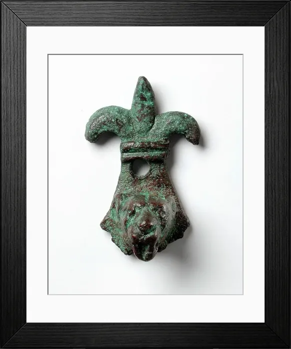 Framed Print : Decorative Element with Fleur de Lis and Lion's Head, Roman Period (30 BCE-395 CE) or later. Creator: Unknown Framed Print : Decorative Element with Fleur de Lis and Lion's Head, Roman Period (30 BCE-395 CE) or later. Creator: Unknown