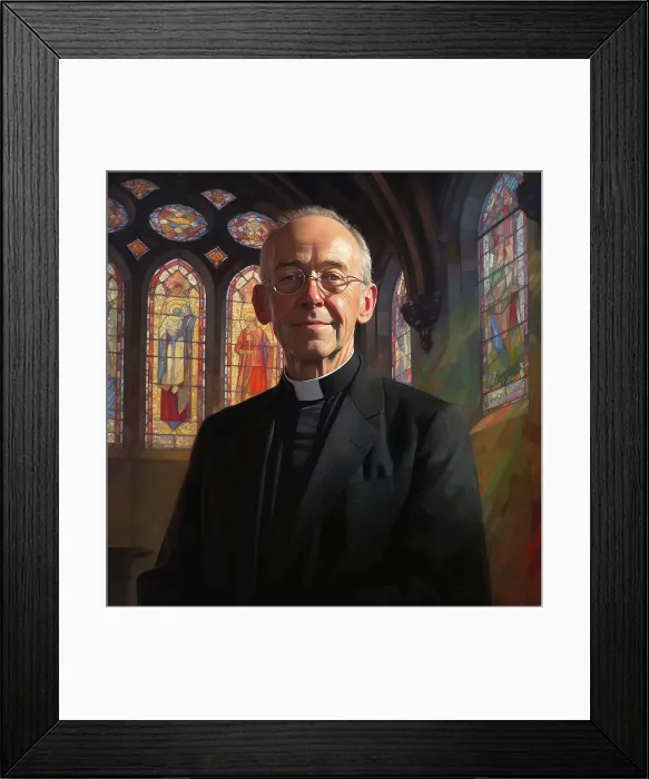 Framed Print : AI IMAGE - Portrait of Justin Welby, Archbishop of Canterbury, 2023. Creator: Heritage Images Framed Print : AI IMAGE - Portrait of Justin Welby, Archbishop of Canterbury, 2023. Creator: Heritage Images