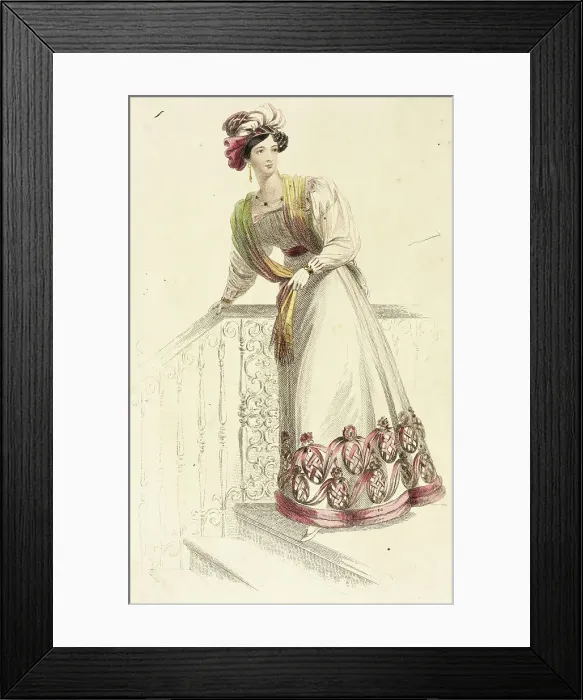 Framed Print : Fashion Plate (Evening Dress), 1826. Creator: Rudolph Ackermann Framed Print : Fashion Plate (Evening Dress), 1826. Creator: Rudolph Ackermann