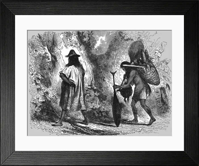 Framed Print : A Panos Indian and his Wife on a Journey; Lima and the Andes, 1875. Creator: Unknown Framed Print : A Panos Indian and his Wife on a Journey; Lima and the Andes, 1875. Creator: Unknown