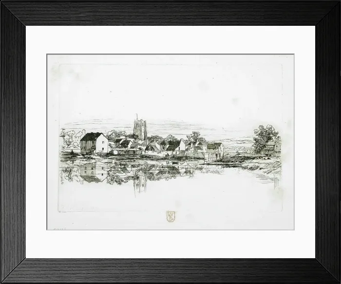 Framed Print : Kidwelly Town, 1859. Creator: Francis Seymour Haden Framed Print : Kidwelly Town, 1859. Creator: Francis Seymour Haden