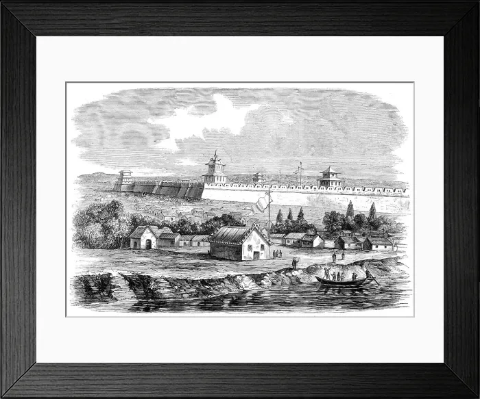 Framed Print : Tien-Tsin, on the banks of the Peiho River, 1860. Creator: Unknown Framed Print : Tien-Tsin, on the banks of the Peiho River, 1860. Creator: Unknown