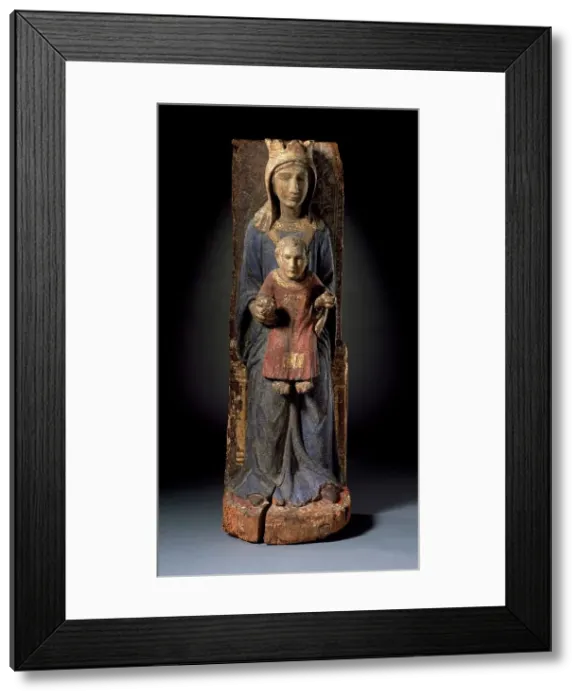 Framed Print : Enthroned Virgin and Child, between c.1340 and c.1360. Creator: Unknown Framed Print : Enthroned Virgin and Child, between c.1340 and c.1360. Creator: Unknown