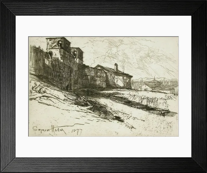 Framed Print : Grim Spain, 1877. Creator: Francis Seymour Haden Framed Print : Grim Spain, 1877. Creator: Francis Seymour Haden