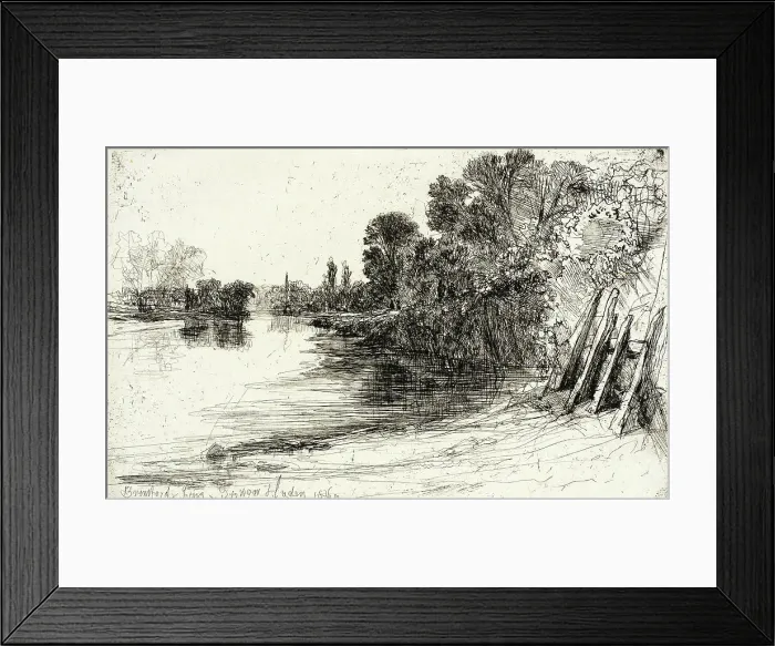 Framed Print : Brentford Ferry, 1864. Creator: Francis Seymour Haden Framed Print : Brentford Ferry, 1864. Creator: Francis Seymour Haden