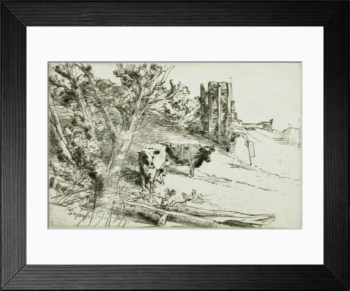 Framed Print : The Keep, 1877. Creator: Francis Seymour Haden Framed Print : The Keep, 1877. Creator: Francis Seymour Haden