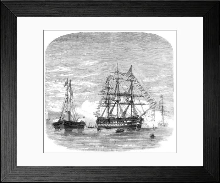 Framed Print : Embarkation of the Prince of Wales in H.M.S. Hero at Plymouth for Canada, 1860. Creator: Unknown. Embarkation of the Prince of Wales in H.M.S. Hero at Plymouth for Canada, 1860. Creator: Unknown Framed Print : Embarkation of the Prince of Wales in H.M.S. Hero at Plymouth for Canada, 1860. Creator: Unknown. Embarkation of the Prince of Wales in H.M.S. Hero at Plymouth for Canada, 1860. Creator: Unknown