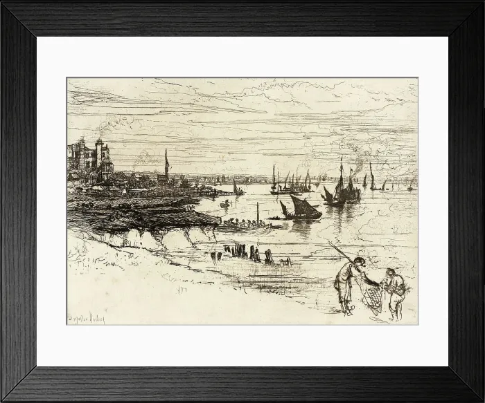 Framed Print : The Inn, Purfleet, 1869. Creator: Francis Seymour Haden Framed Print : The Inn, Purfleet, 1869. Creator: Francis Seymour Haden