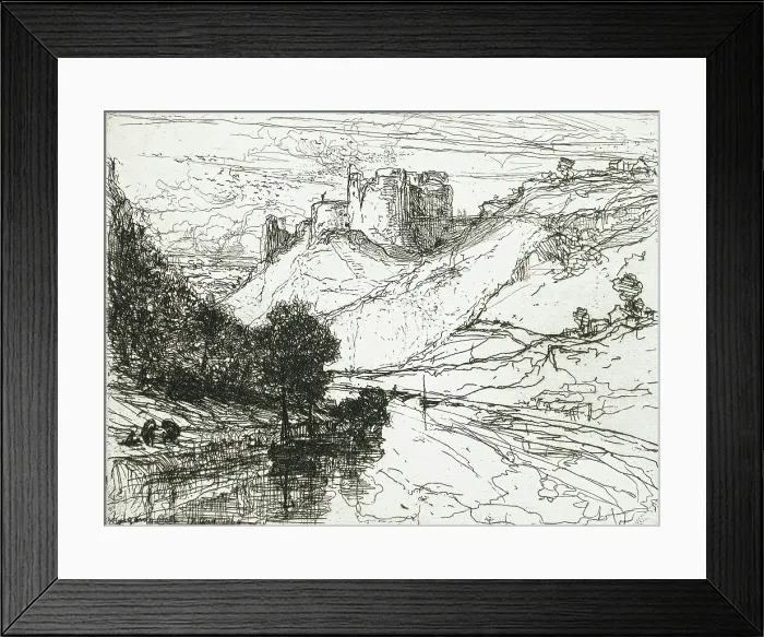 Framed Print : Kilgaren Castle, 1864. Creator: Francis Seymour Haden Framed Print : Kilgaren Castle, 1864. Creator: Francis Seymour Haden