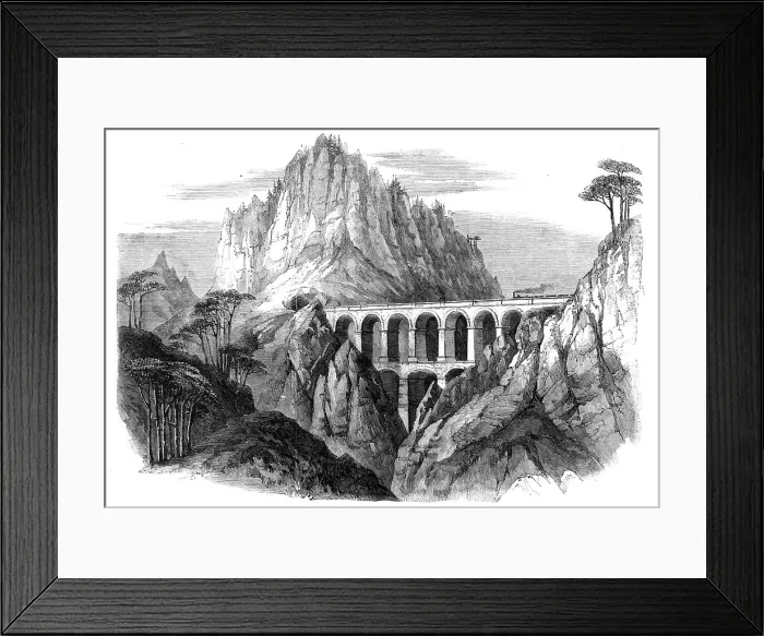 Framed Print : The Great Semmering Railway - the Bollerswand Viaduct and Tunnel, 1860. Creator: Unknown Framed Print : The Great Semmering Railway - the Bollerswand Viaduct and Tunnel, 1860. Creator: Unknown