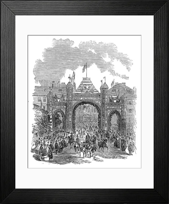 Framed Print : The Prince of Wales at Montreal - The Arch at the Place d'Armes, 1860. Creator: Unknown Framed Print : The Prince of Wales at Montreal - The Arch at the Place d'Armes, 1860. Creator: Unknown