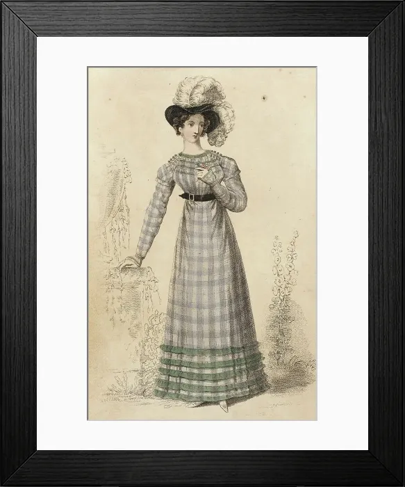 Framed Print : Fashion Plate (Walking Dress), 1822. Creator: John Bell Framed Print : Fashion Plate (Walking Dress), 1822. Creator: John Bell