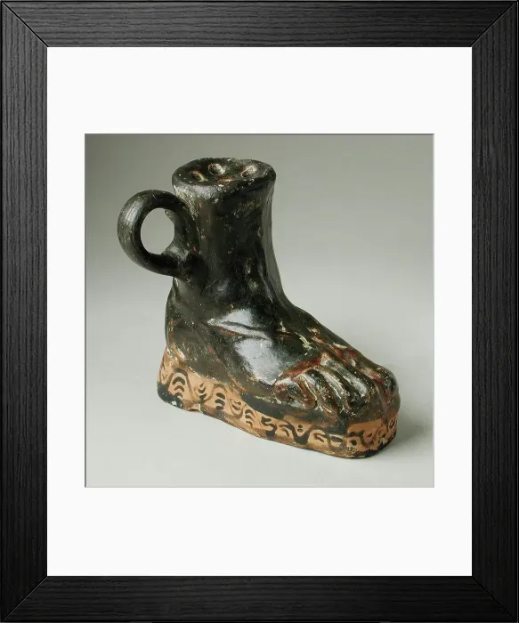 Framed Print : Oil-Jar (Askos) in the Form of a Foot Wearing a Sandal, 2nd century BC. Creator: Unknown Framed Print : Oil-Jar (Askos) in the Form of a Foot Wearing a Sandal, 2nd century BC. Creator: Unknown