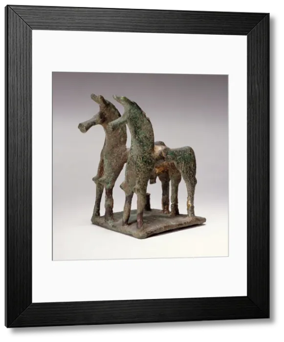 Framed Print : Pair of Horses, Geometric Period (last quarter of 8th century B.C.. Creator: Unknown) Framed Print : Pair of Horses, Geometric Period (last quarter of 8th century B.C.. Creator: Unknown)