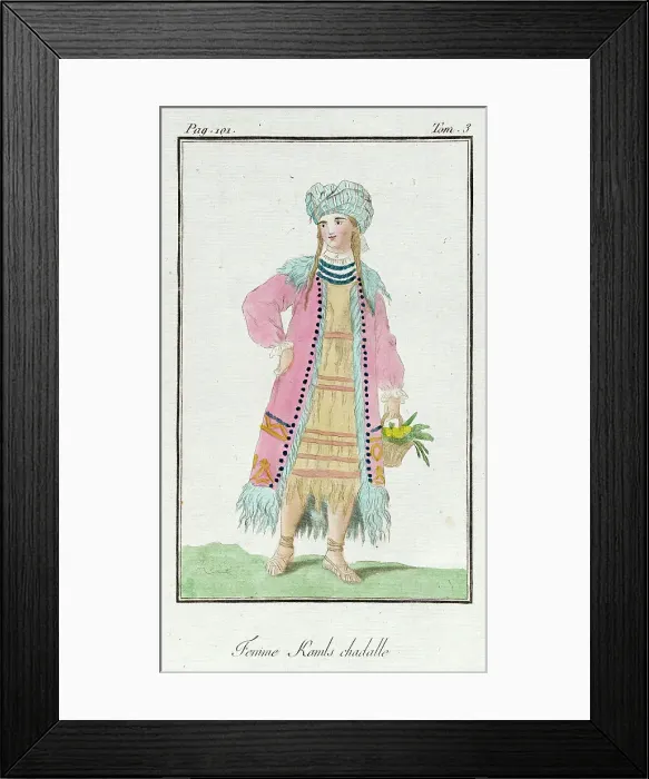 Framed Print : Costume Plate (Femme Kamls chadalle), Late 18th to early 19th century. Creators: Jacques Grasset de Saint-Sauveur, LF Labrousse Framed Print : Costume Plate (Femme Kamls chadalle), Late 18th to early 19th century. Creators: Jacques Grasset de Saint-Sauveur, LF Labrousse