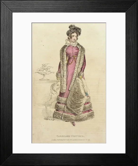 Framed Print : Fashion Plate (Carriage Costume), 1822. Creator: John Bell Framed Print : Fashion Plate (Carriage Costume), 1822. Creator: John Bell