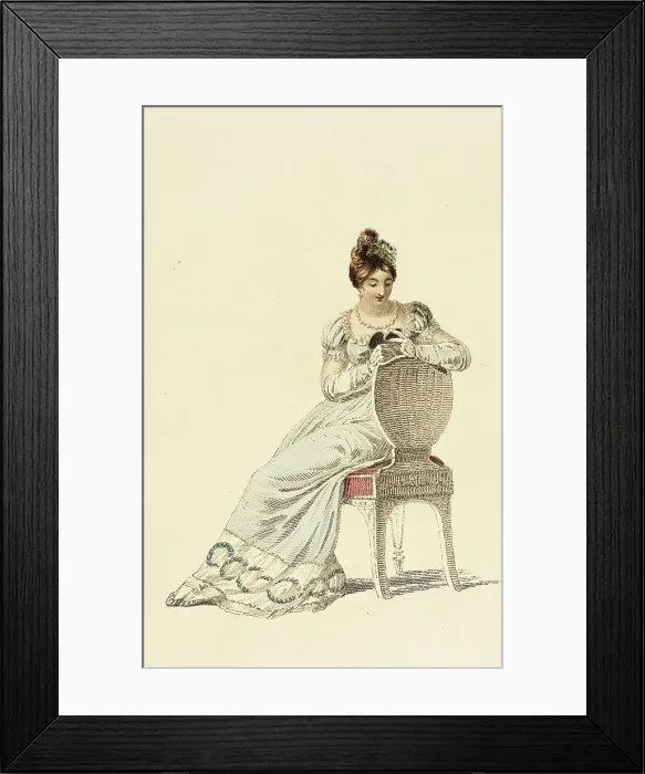 Framed Print : Fashion Plate (Evening Dress), 1815. Creator: Rudolph Ackermann Framed Print : Fashion Plate (Evening Dress), 1815. Creator: Rudolph Ackermann