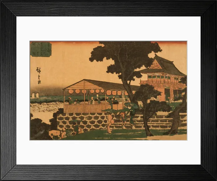 Framed Print : Restaurant Overlooking Tokyo, 19th century. Creator: Ando Hiroshige Framed Print : Restaurant Overlooking Tokyo, 19th century. Creator: Ando Hiroshige