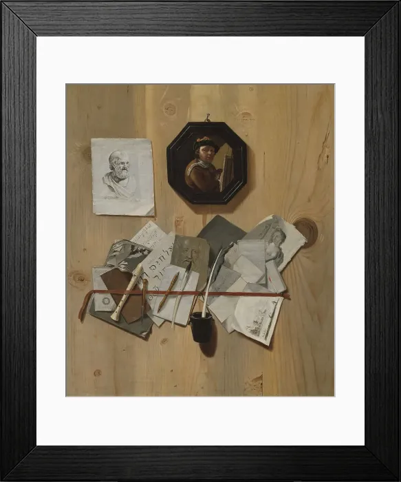 Framed Print : Trompe l'oeil, late 17th-early 18th century. Creator: Johan Klopper Framed Print : Trompe l'oeil, late 17th-early 18th century. Creator: Johan Klopper