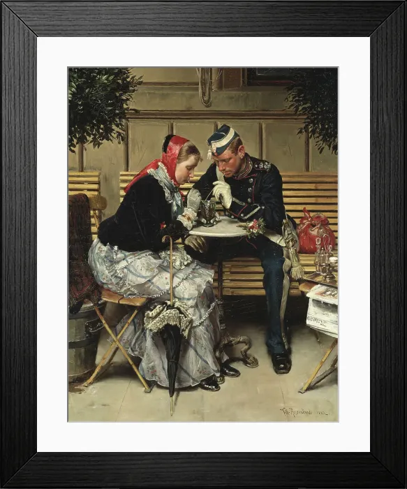 Framed Print : Outside the Café A Porta, Copenhagen, 1882. Creator: Vilhelm Rosenstand Framed Print : Outside the Café A Porta, Copenhagen, 1882. Creator: Vilhelm Rosenstand