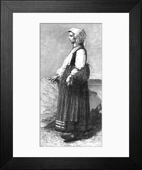 Framed Print : Peasant Women of Spezia; The Gulf of Spezia, 1875. Creator: Unknown Framed Print : Peasant Women of Spezia; The Gulf of Spezia, 1875. Creator: Unknown