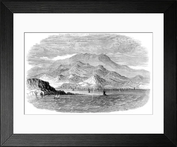 Framed Print : Messina as seen from Calabria - from a sketch by the Hon. Major Fitzmaurice, 1860. Creator: Unknown Framed Print : Messina as seen from Calabria - from a sketch by the Hon. Major Fitzmaurice, 1860. Creator: Unknown