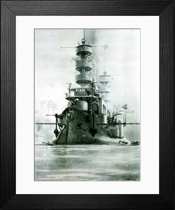 Framed Print : French battleship Charles Martel, 1897 (20th century). Artist: Albert Sebille Framed Print : French battleship Charles Martel, 1897 (20th century). Artist: Albert Sebille