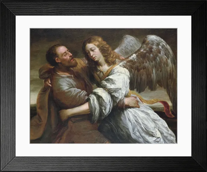 Framed Print : Jacob Fighting the Angel, 17th century. Creator: Jurgen Ovens Framed Print : Jacob Fighting the Angel, 17th century. Creator: Jurgen Ovens