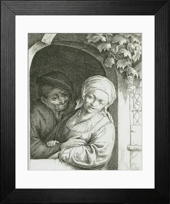 Framed Print : Village Romance, 1667. Creator: Adriaen van Ostade Framed Print : Village Romance, 1667. Creator: Adriaen van Ostade