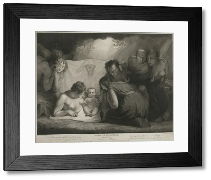 Framed Print : The Infant Shakespeare Attended by Nature and the Passions, published 1799. Creators: Benjamin Smith, John Boydell, Josiah Boydell Framed Print : The Infant Shakespeare Attended by Nature and the Passions, published 1799. Creators: Benjamin Smith, John Boydell, Josiah Boydell
