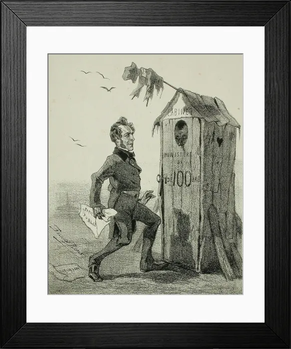 Framed Print : La Politique pour rire, 1859. Creator: Félicien Rops Framed Print : La Politique pour rire, 1859. Creator: Félicien Rops