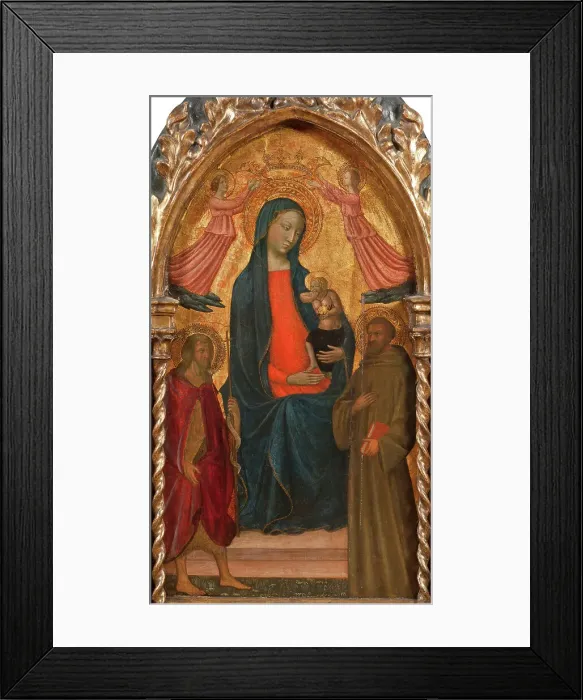Framed Print : Madonna and Child with St John the Baptist and St Francis, early-mid 15th century. Creator: Masolino da Panicale Framed Print : Madonna and Child with St John the Baptist and St Francis, early-mid 15th century. Creator: Masolino da Panicale