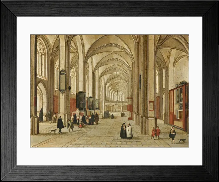 Framed Print : Interior of a Gothic Church, 1604. Creator: Jacob Neeffs Framed Print : Interior of a Gothic Church, 1604. Creator: Jacob Neeffs