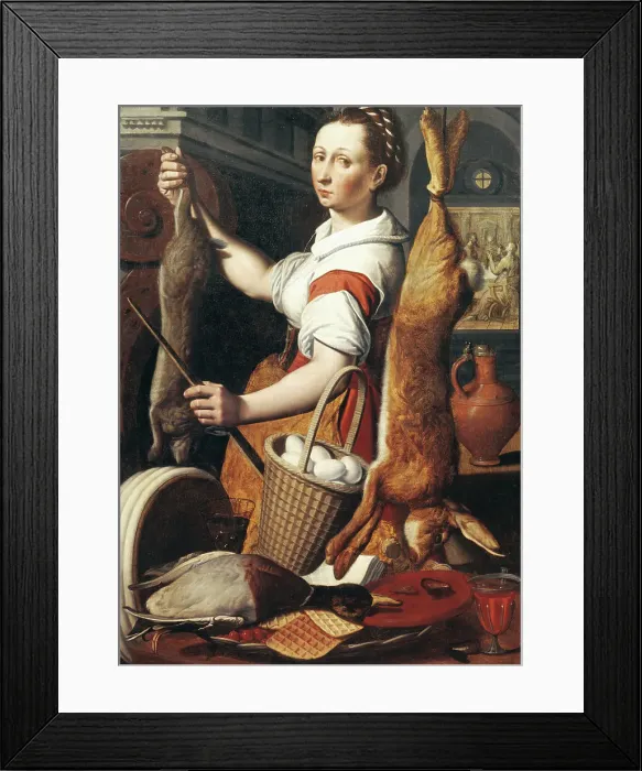 Framed Print : Kitchenmaid, c16th century. Creator: Pieter Pietersz. the elder Framed Print : Kitchenmaid, c16th century. Creator: Pieter Pietersz. the elder