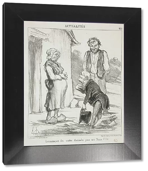 Commençant des visites...pour son Prince, 1851. Creator: Honore Daumier