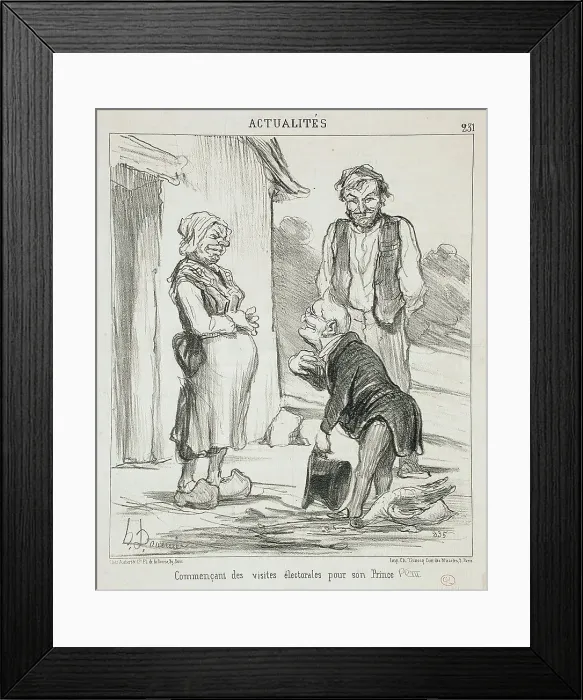 Framed Print : Commençant des visites...pour son Prince, 1851. Creator: Honore Daumier Framed Print : Commençant des visites...pour son Prince, 1851. Creator: Honore Daumier