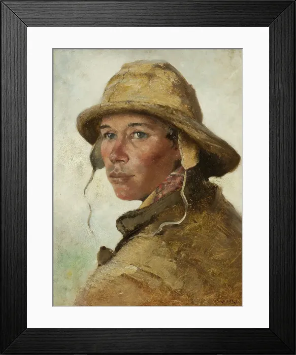 Framed Print : Head of a Young Fisherman. Study, c1880-1920. Creator: August Hagborg Framed Print : Head of a Young Fisherman. Study, c1880-1920. Creator: August Hagborg