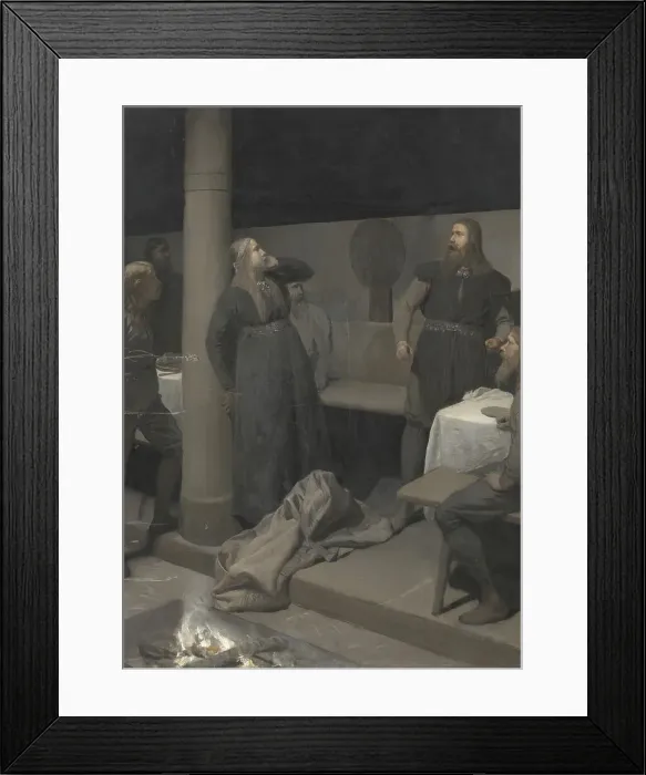 Framed Print : Hallgerd's Slap; Illustration for Njal's Saga, ch. 48, from c.1895 until 1900. Creator: Johan August Malmström Framed Print : Hallgerd's Slap; Illustration for Njal's Saga, ch. 48, from c.1895 until 1900. Creator: Johan August Malmström