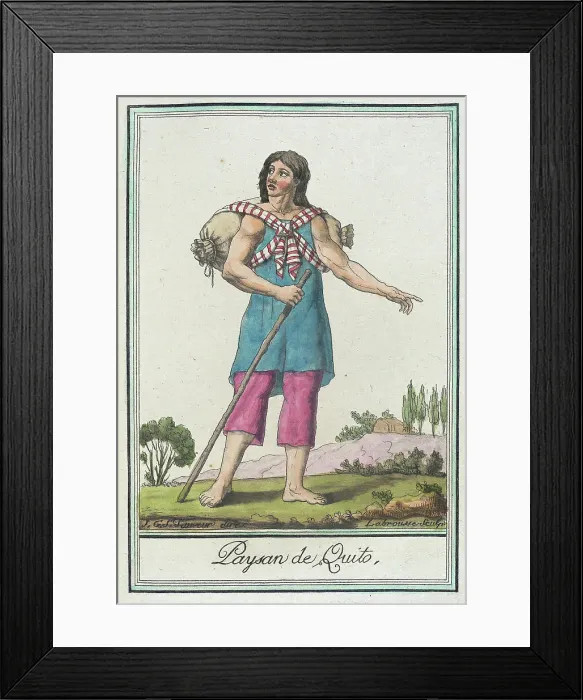 Framed Print : Costumes de Différents Pays, Paysan de Quito, c1797. Creators: Jacques Grasset de Saint-Sauveur, LF Labrousse Framed Print : Costumes de Différents Pays, Paysan de Quito, c1797. Creators: Jacques Grasset de Saint-Sauveur, LF Labrousse