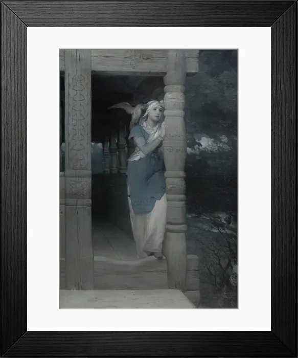 Framed Print : Ingeborg's lament (from Frithiof's saga), 1880s. Creator: Johan August Malmström Framed Print : Ingeborg's lament (from Frithiof's saga), 1880s. Creator: Johan August Malmström