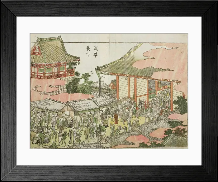 Framed Print : View of Asakusa, c1802. Creator: Hokusai Framed Print : View of Asakusa, c1802. Creator: Hokusai