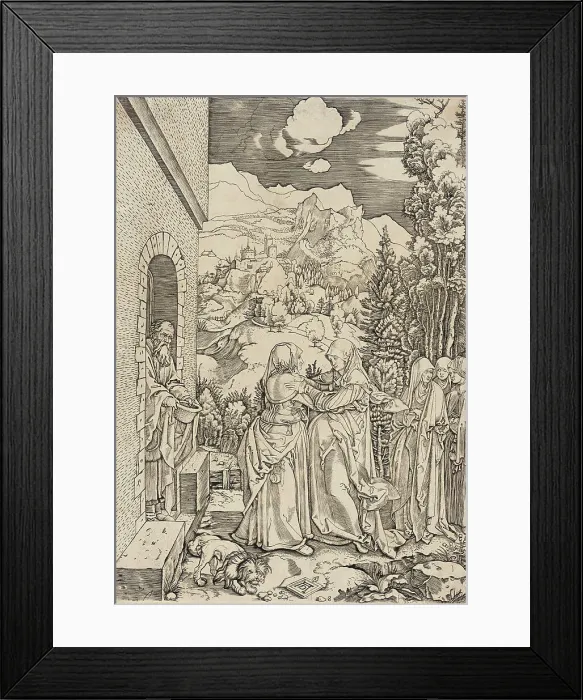 Framed Print : The Visitation, between 1505 and 1515. Creators: Marcantonio Raimondi, Albrecht Durer Framed Print : The Visitation, between 1505 and 1515. Creators: Marcantonio Raimondi, Albrecht Durer
