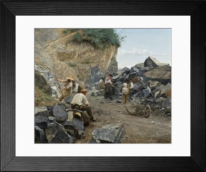 Framed Print : In the Quarry. Motif from Switzerland, 1886. Creator: Axel Jungstedt Framed Print : In the Quarry. Motif from Switzerland, 1886. Creator: Axel Jungstedt