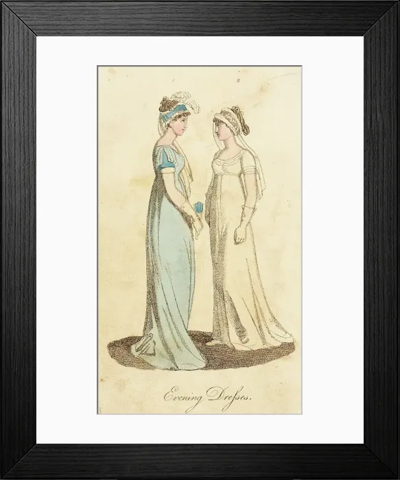 Framed Print : Fashion Plate (Evening Dresses), 1803. Creator: Unknown Framed Print : Fashion Plate (Evening Dresses), 1803. Creator: Unknown
